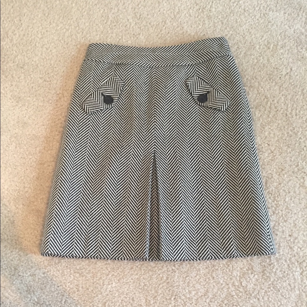 Ann Taylor Loft black & white wool skirt